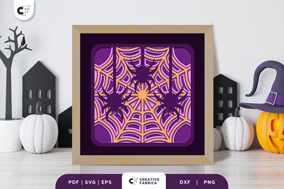 3D Spider Web SVG for Halloween Branding and Design Projects