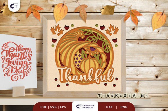 Autumn Cornucopias 3D SVG: Fall Branding with Dimensional Charm