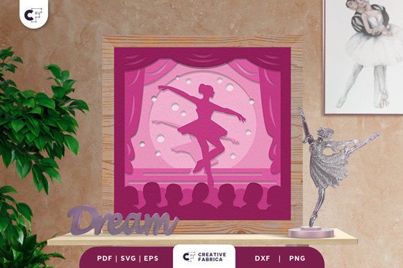 Ballet Dancer 3D SVG: Sports Art for Light Boxes