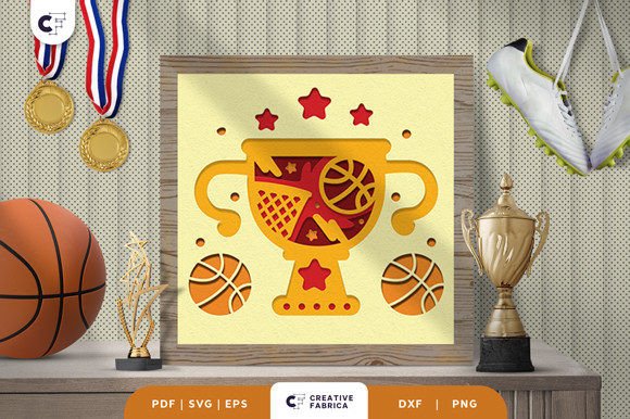 Basketball Trophy 3D Shadow Box SVG Review