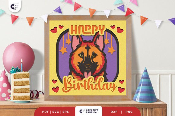 Birthday German Shepherd 3D Papercut SVG Review