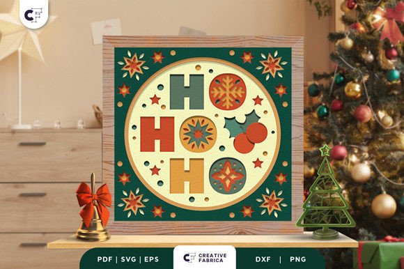 Christmas HOHOHO Sign 3D SVG Shadow Box: A Designer’s Review for Brand & Marketing Use