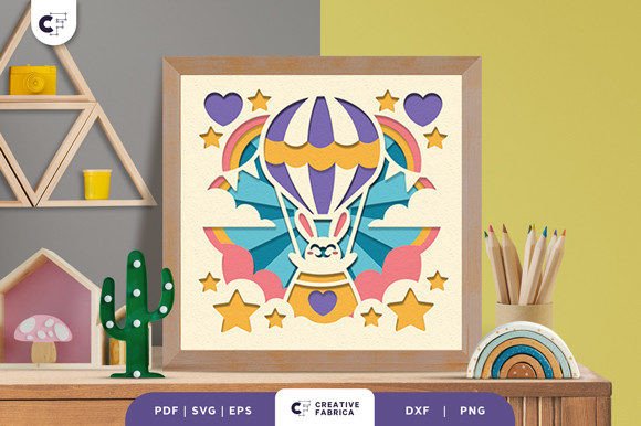 Cute Hot Air Balloon 3D SVG for Fantasy Designs