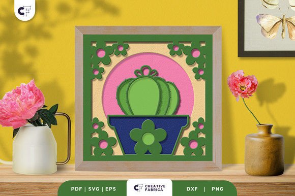Floral Pot Succulent 3D SVG for Cacti And Succulents