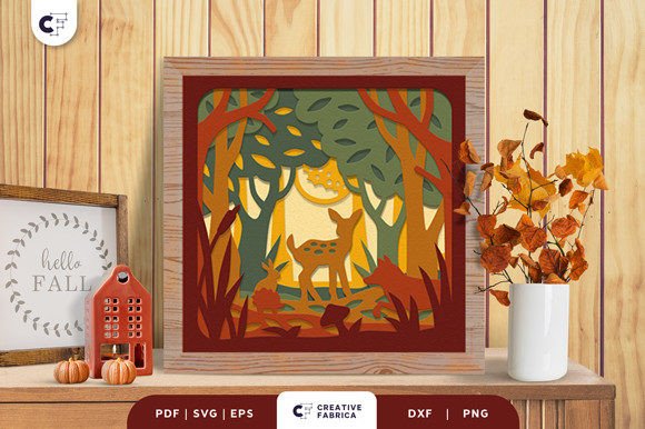 Forest in the Autumn 3D SVG for Fall Projects