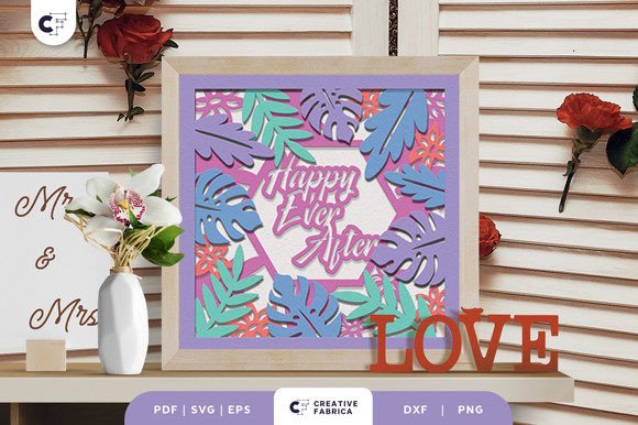 Happy Ever After 3D SVG for Table Decorations