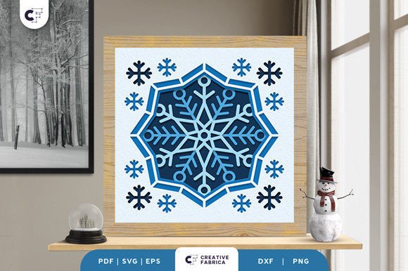 Intricate Snowflake 3D Papercut SVG: Winter Elegance for Local Branding