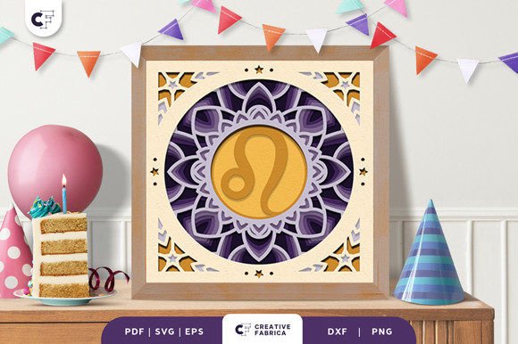 Leo Zodiac Sign 3D SVG for Birthdays & Crafts