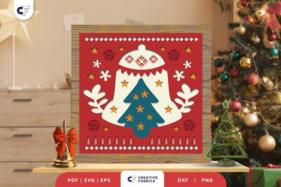 Nordic Christmas Tree 3D SVG for Festive Handmade Creations