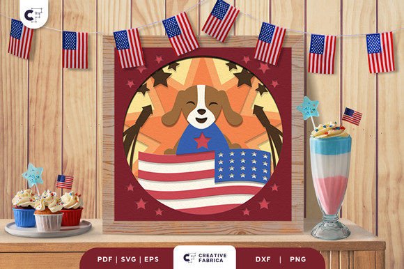 Patriotic Dog 3D SVG for Independence Day Branding