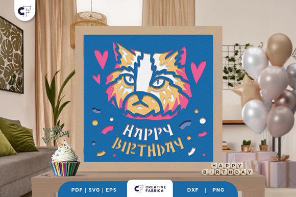 Persian Birthday 3D Paper Cut: 3D SVG for Birthdays