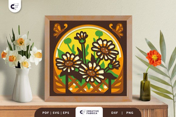 Potted Daisy Flower 3D SVG: Floral Compositions Review