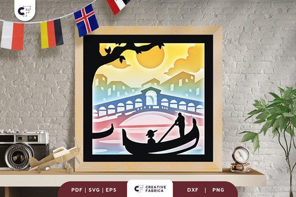 Rialto Bridge Venice 3D SVG for Countries Crafts