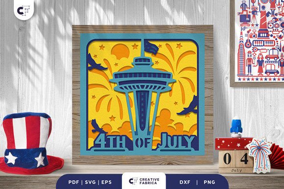 Seattle Tower 3D SVG for Independence Day Sales