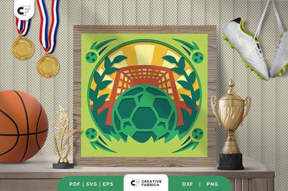 Soccer Game 3D Shadow Box Paper Cut SVG Review
