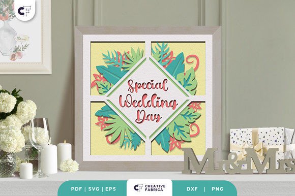 Special Wedding Day 3D SVG for Table Decorations