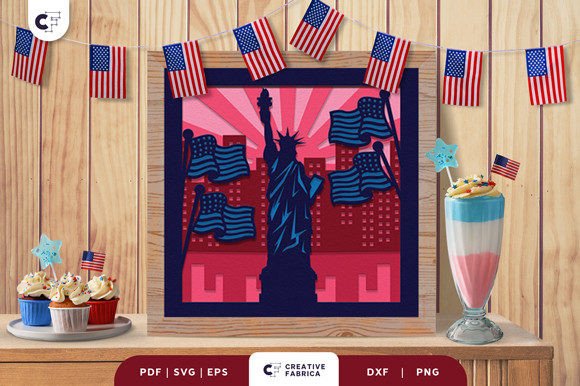 Statue of Liberty 3D SVG for Independence Day Sales