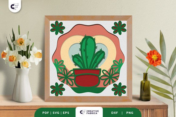Succulent in a Pot 3D Light Box SVG Review