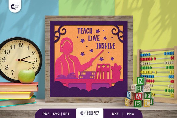 Teacher's Day 3D SVG for School Content