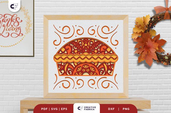 Thanksgiving Pie Mandala 3D SVG: Festive Design for Seasonal Branding