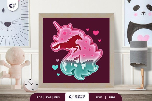 Unicorn Head Silhouette 3D Shadow Box Review