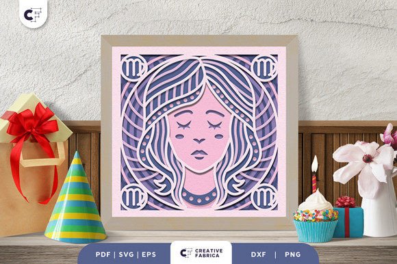 Virgo Zodiac 3D SVG for Birthdays & Branding