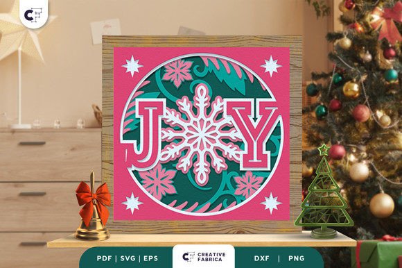 Winter JOY Sign 3D SVG: A Christmas-Inspired Design Asset for Content Publishers